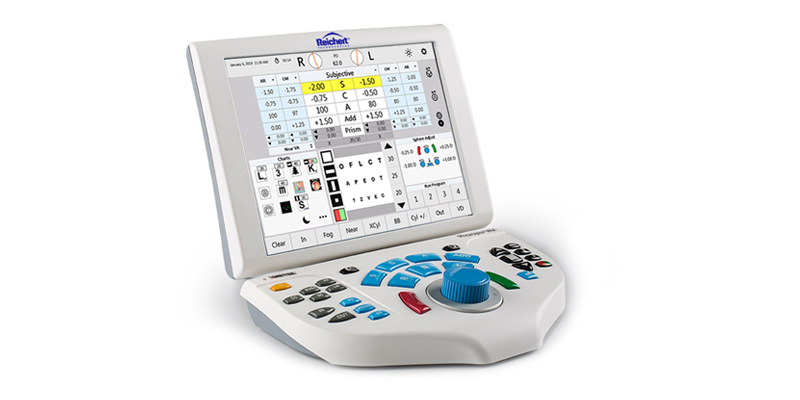 Phoroptor VRx touchscreen controller and keypad interface